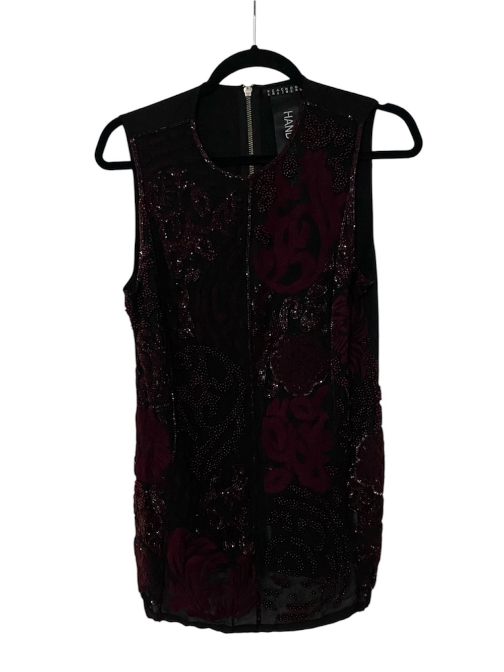 RARE New PEACHOO + KREJBERG silk sleeveless embellished Beaded hand crafted top